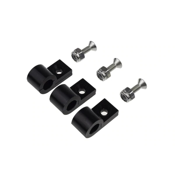 Red Horse Performance 9/16IN POLISHED ALUMINUM LINE CLAMPS -BLACK -6PCS/PKG 320-916-2